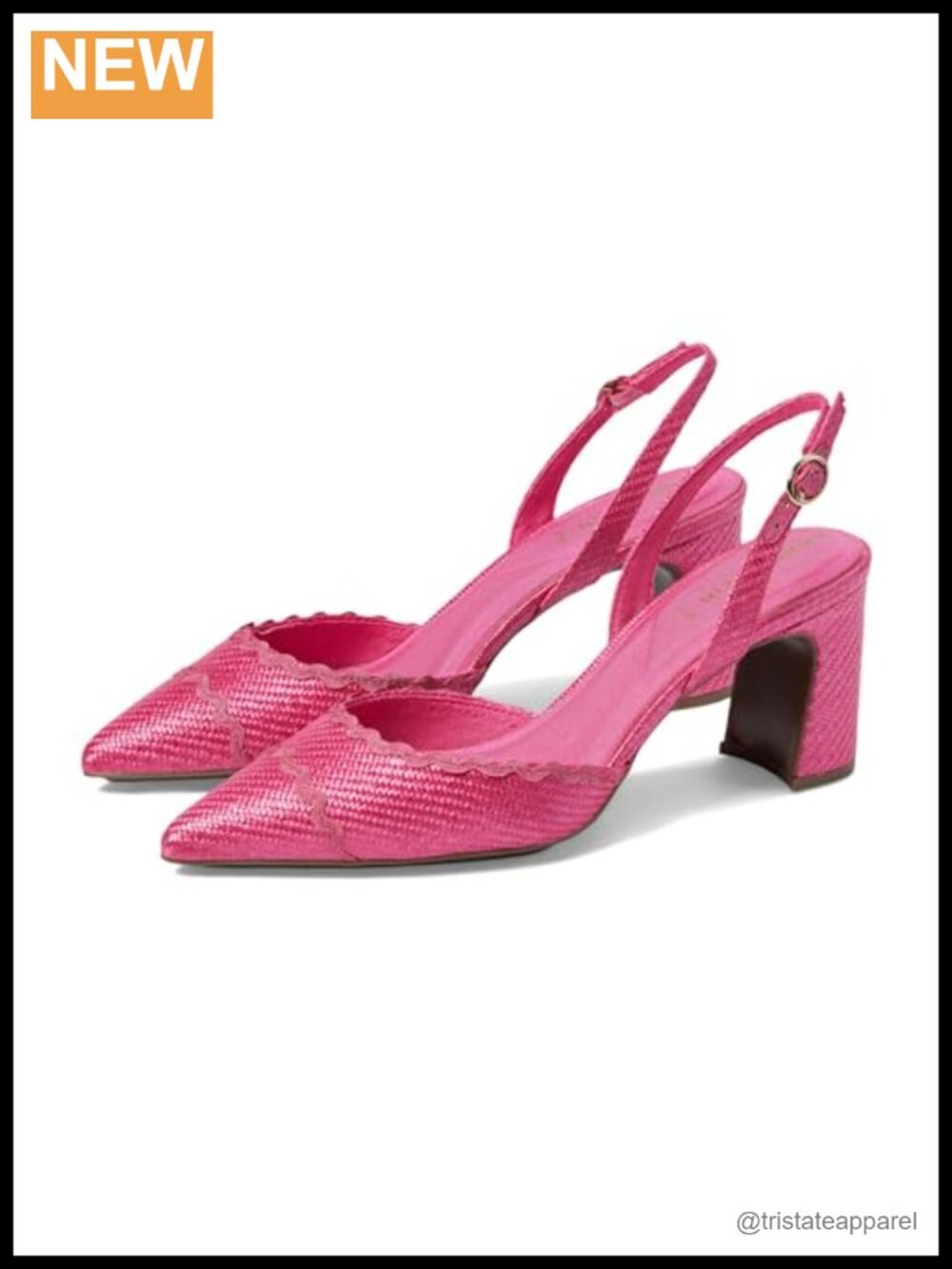 Anne Klein Bonnie Slingback Block Heel Pointed Toe Pumps